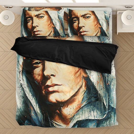 American Rapper Eminem Drip Art Portrait Duvet Quilt Bedding Set L98