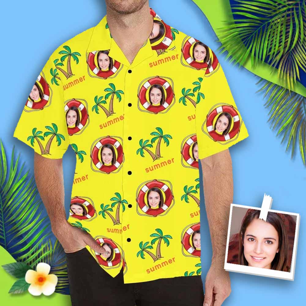 Custom Face Summer All Over Print Hawaii Shirt Ha25571