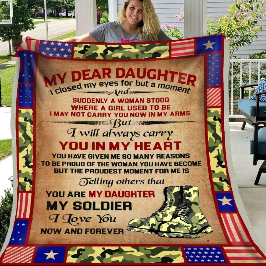 I Love You Now And Forever Giving Daughter Blanket