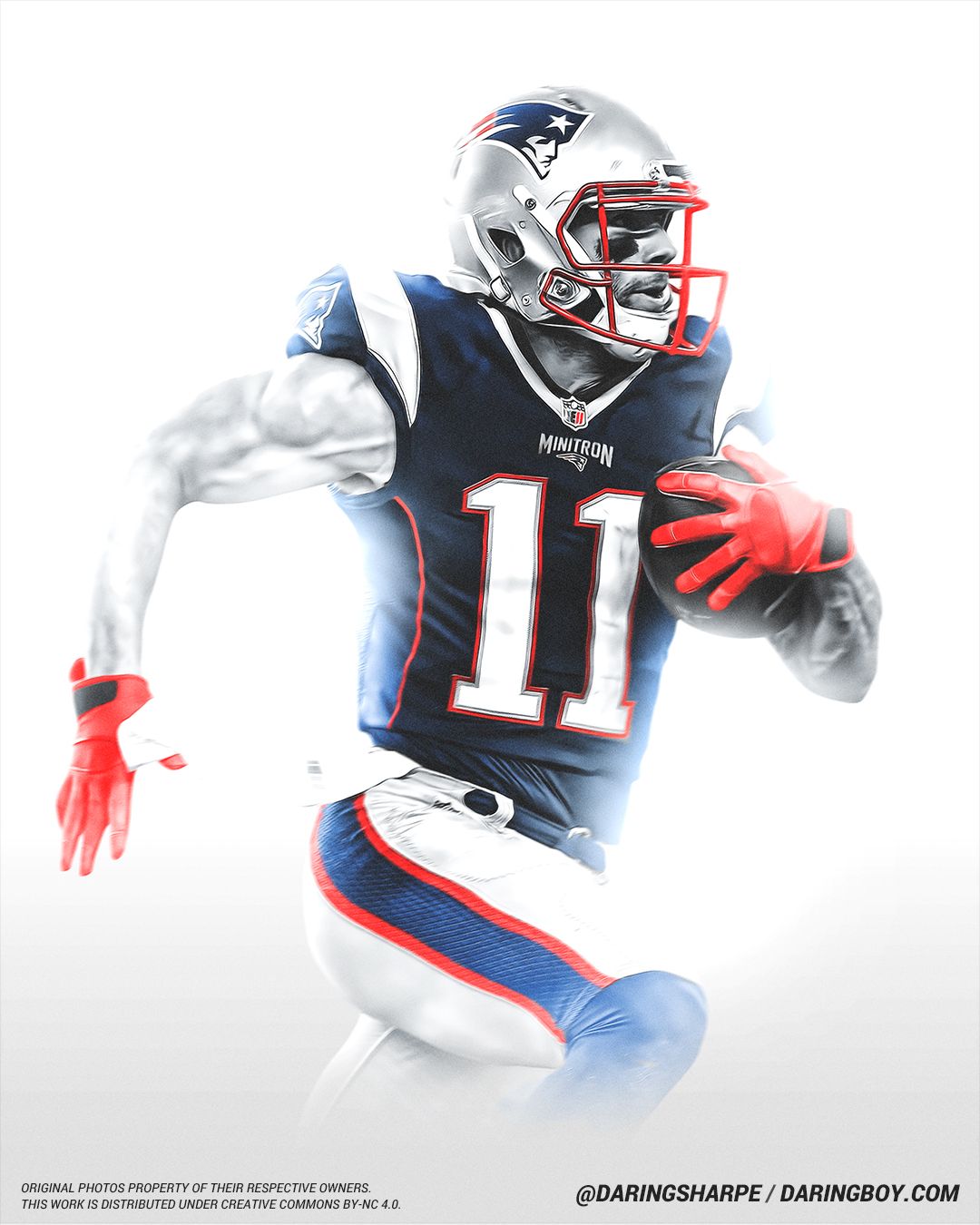 Julian Edelman #11 New England Patriots Poster Canvas poster canvas