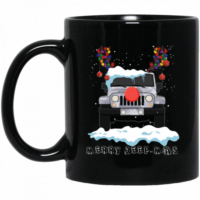 Merry Jeep-mas Christmas Black Mug