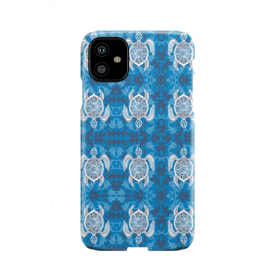 Blue Hawaiian Shark Sea Turtle Pattern Print Iphone & Android Phone Cases