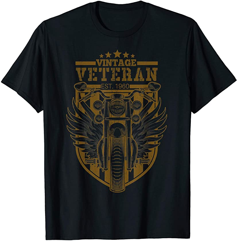 Vintage Veteran 1960 Motorcycle Biker T-Shirt