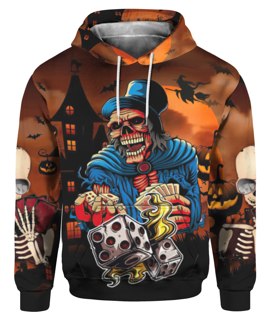 Oragontee Gambling Skeleton Skull Halloween 3D All Over Print | For Men & Women | Adult | Hp1303