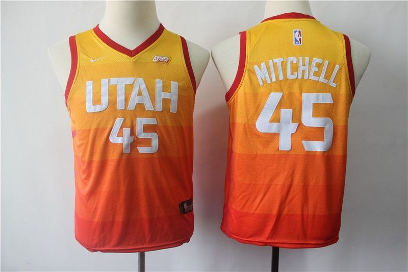 Utah Jazz Donovan Mitchell #45 NBA 2020 New Arrival Orange Jersey