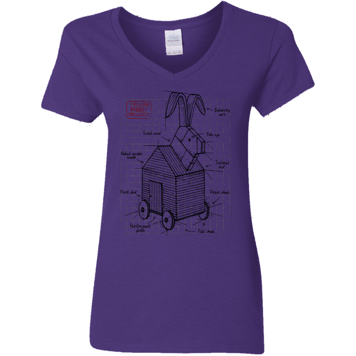 Trojan Rabbit Plan Women’S V-Neck T-Shirt