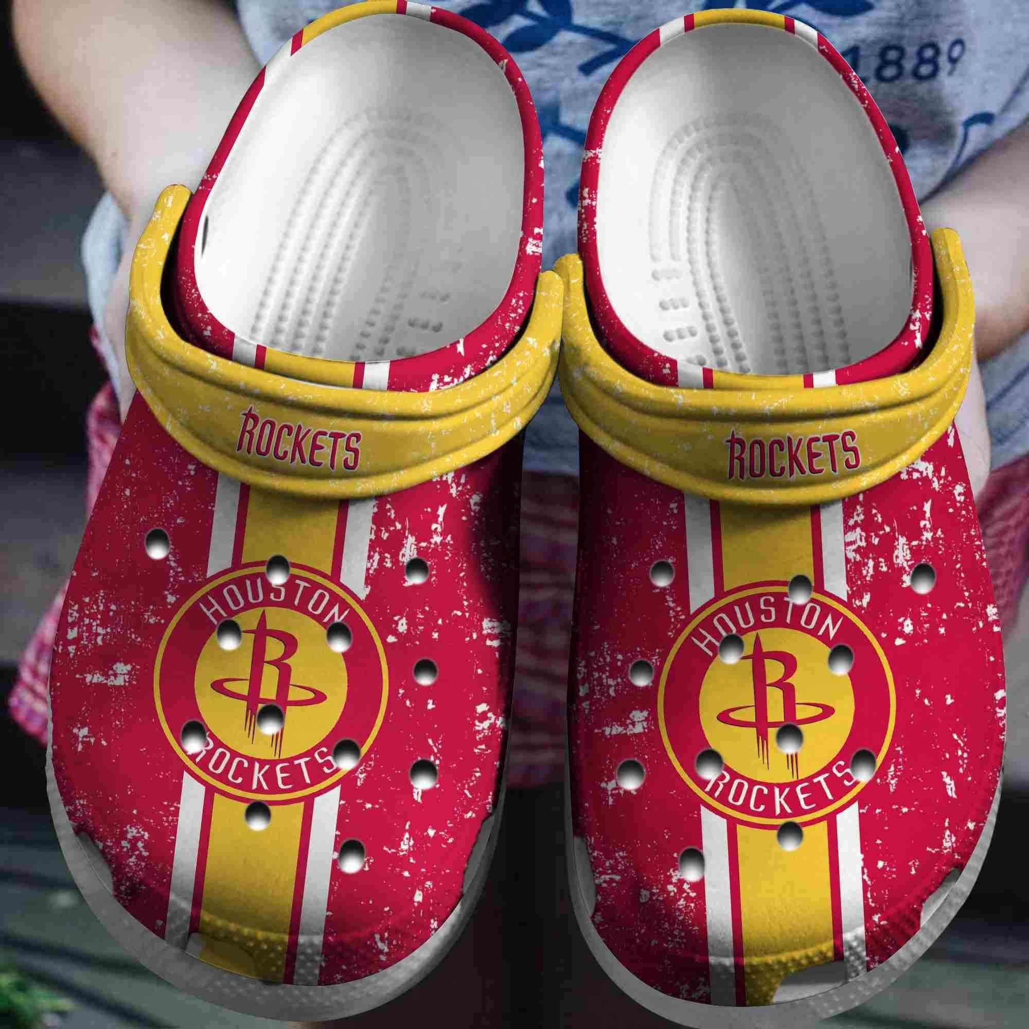 Houston Rockets Basketball Club Clogs Crocss Crocband Shoes Comfortable For Men Women