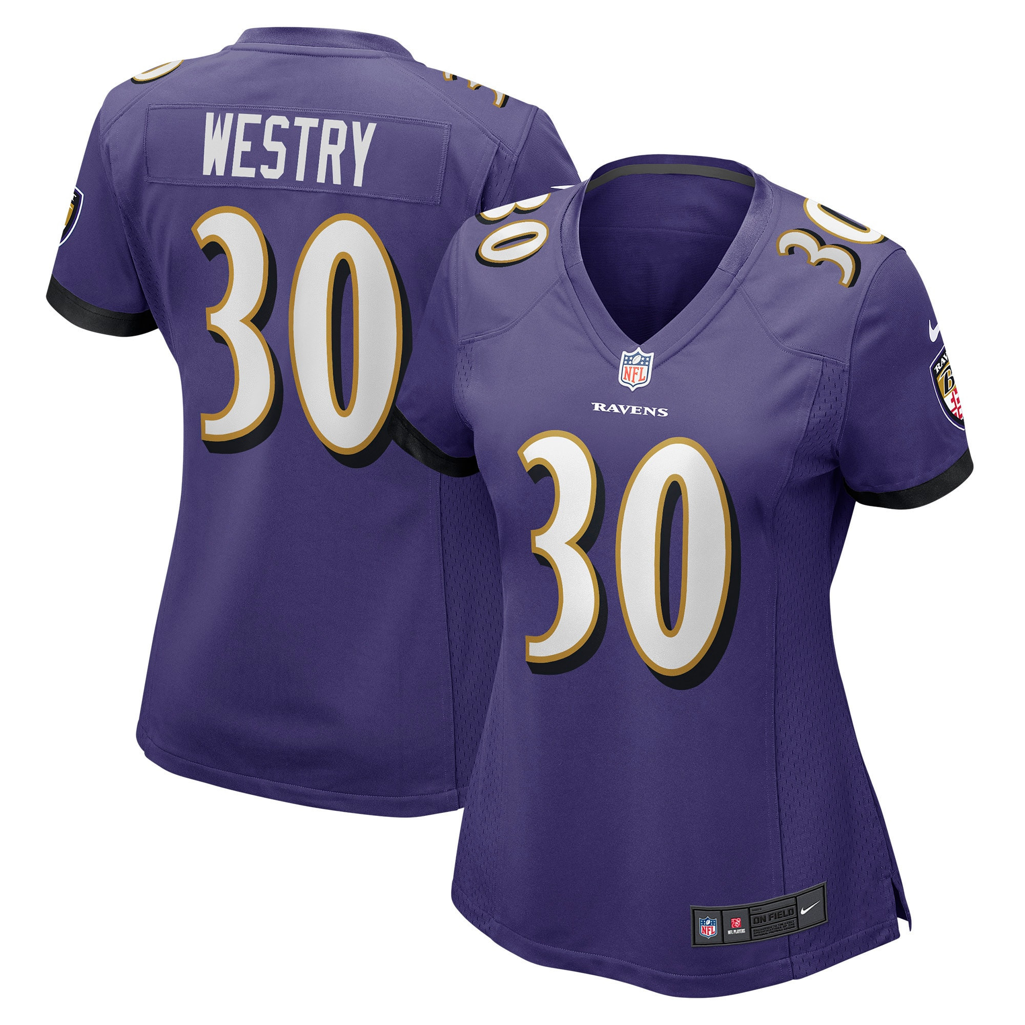 Chris Westry Baltimore Ravens Womens Game Jersey – Purple NFL