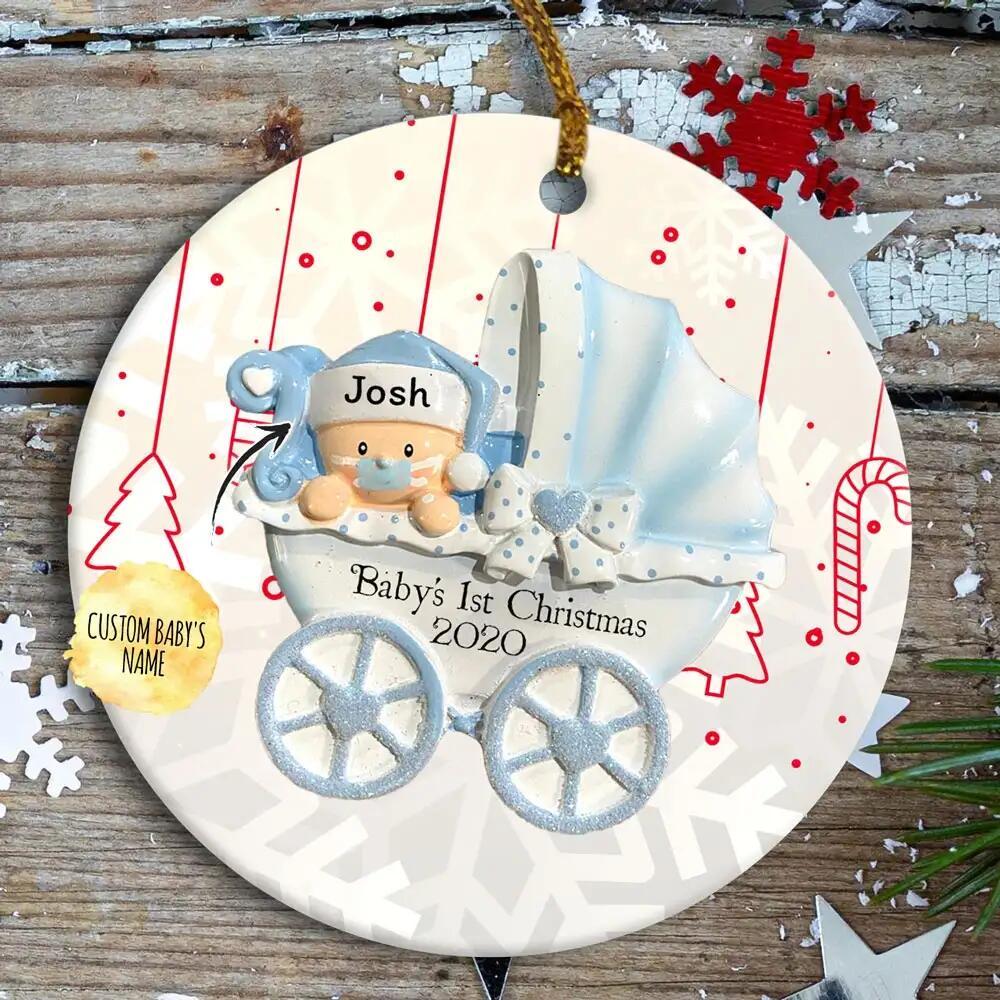 Gift For First-Time Dad, Baby’S 1St Christmas 2021 Ornament, Gift For New Mom Ornament