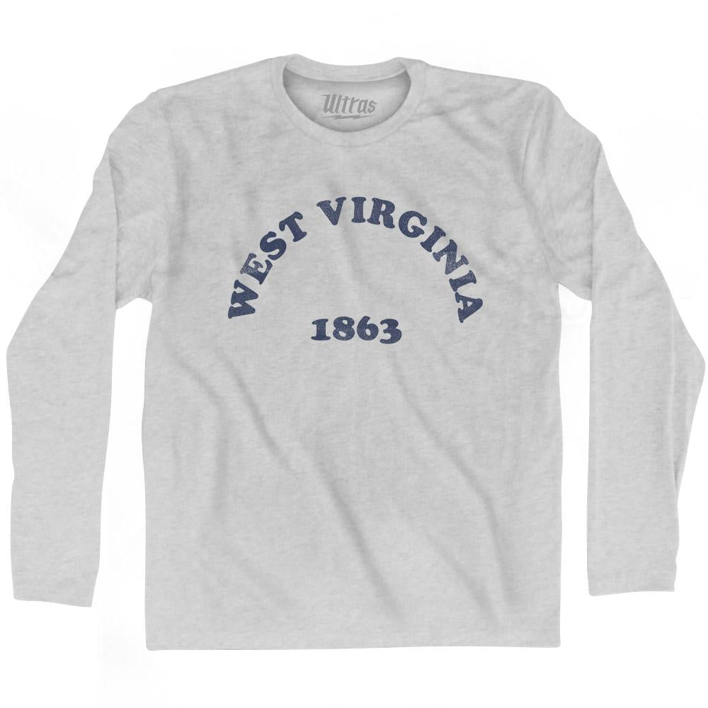 West Virginia State 1863 Adult Cotton Long Sleeve Vintage T-shirt