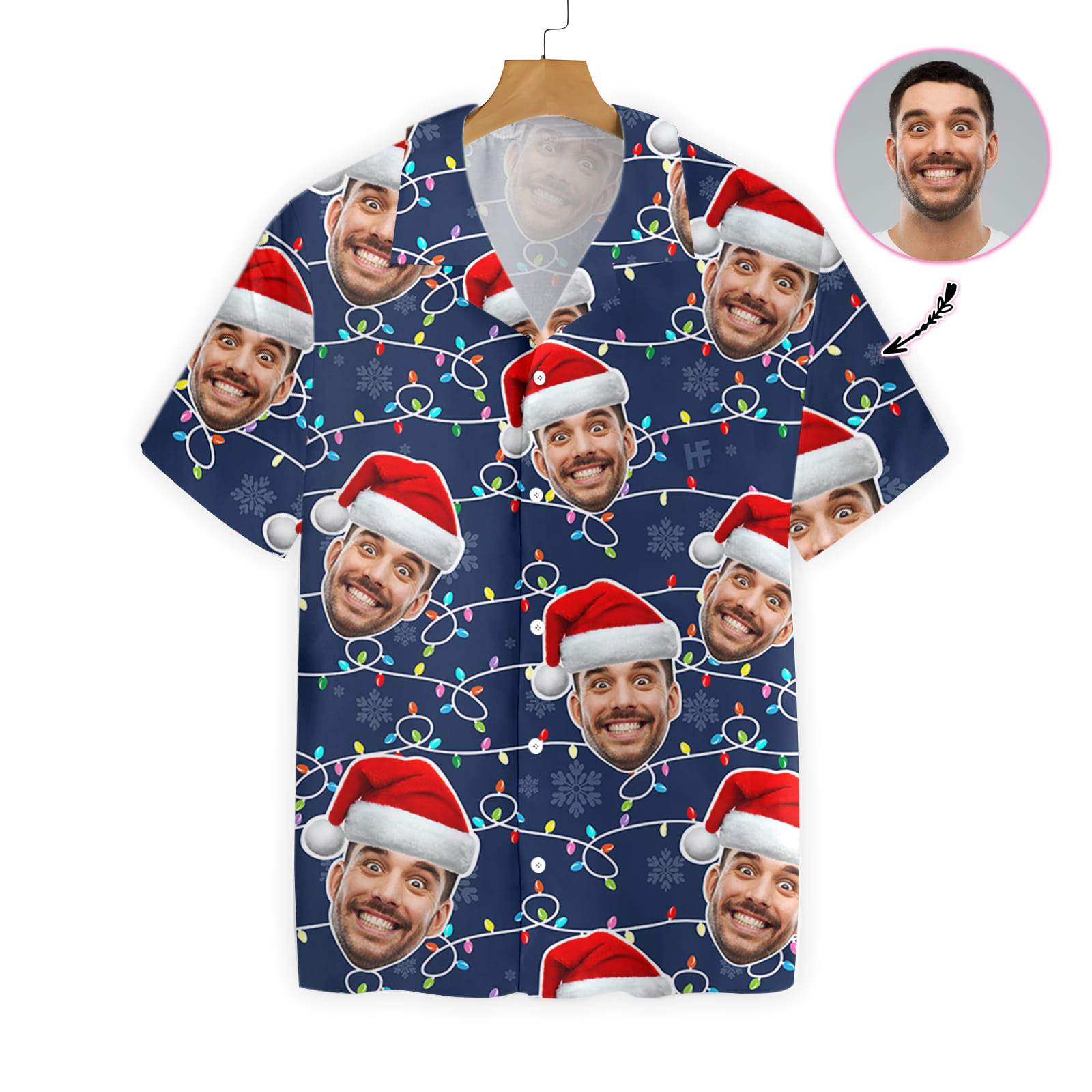 Funny Custom Face Christmas Pattern Seamless 04 2710 Hawaii Shirt Ha85868