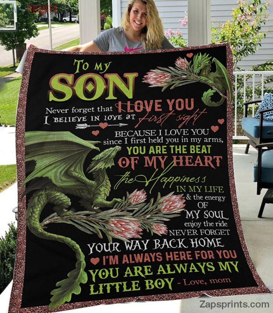 Gift For Son – To My Son – Dragon – The Beat Of My Heart – Blanket