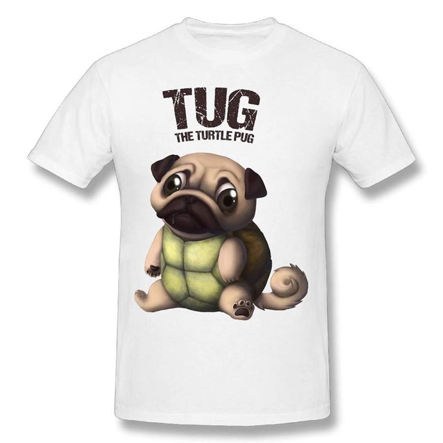 Tug The Turtle Pug Funny Dog Geek Men’S Cotton T Shirt