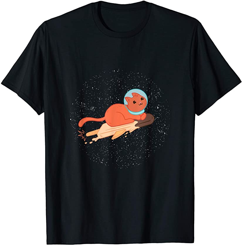 Cat Ice-Cream Flys Universe Galaxy Kitten Kids’s Graphic T-Shirt