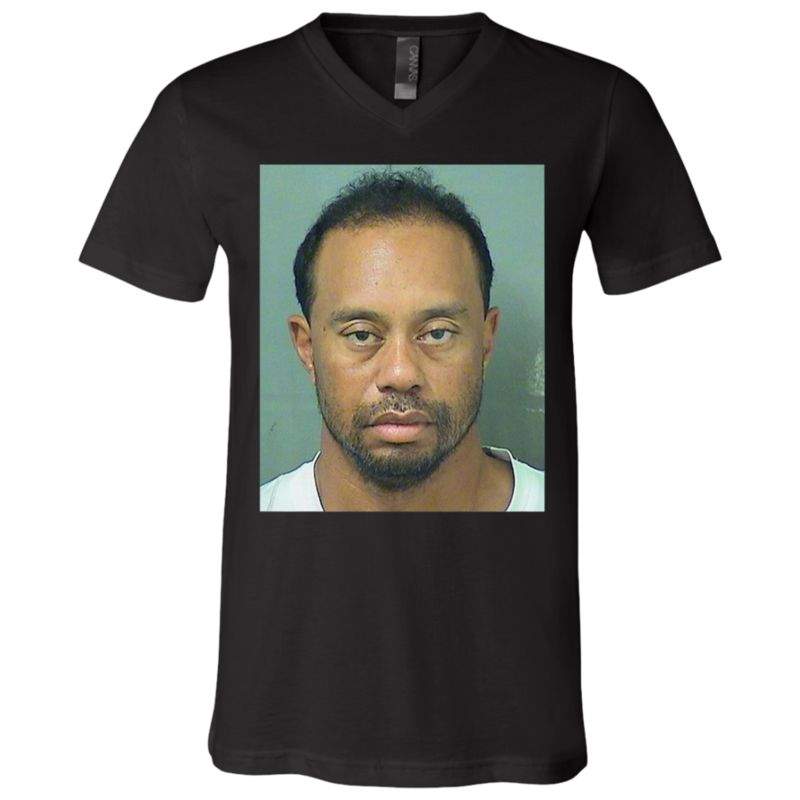 Tiger Woods Mugshot Unisex V-neck T-shirt