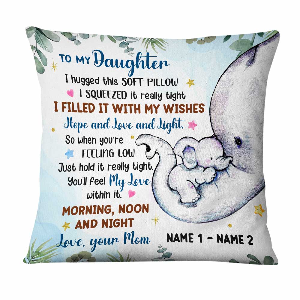 Personalized Mom Grandma Son Grandson Daughter Granddaughter Elephant Pillow Jr66 24O47