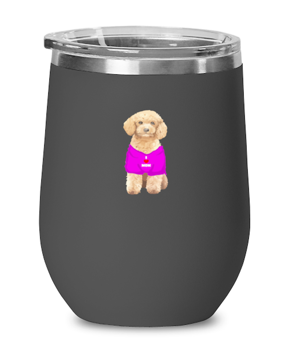 Wine Tumbler Stainless Steel Insulated  Funny Poodle Dog Lover