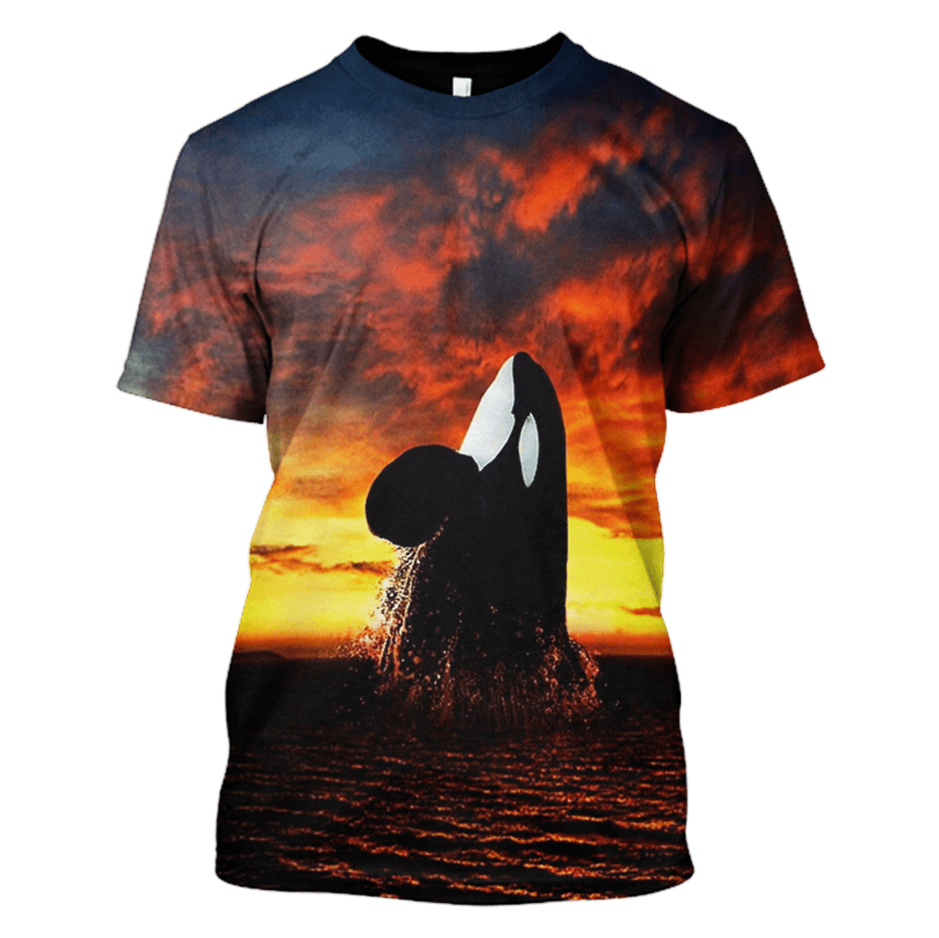 Whale Rising At Sunset T-Shirts – Zip Hoodies Apparel