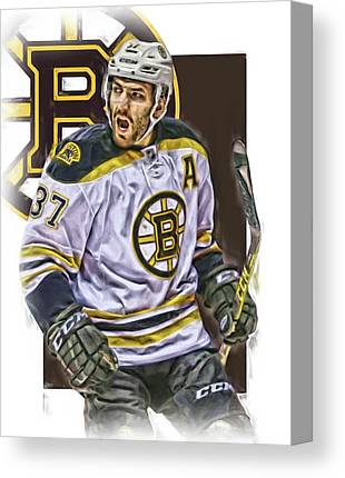 Patrice Bergeron Boston Bruins Oil Art 1 Joe Hamilton Canvas Print