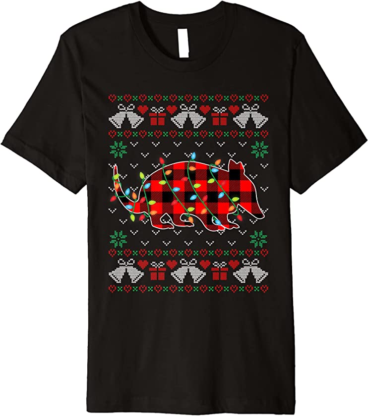 Armadillo Lover Funny Xmas Lights Ugly Christmas Sweater Premium T-Shirt