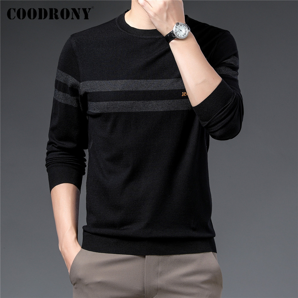 COODRONY Brand Sweater Pullover Men Clothing Fashion Casual Striped O-Neck Pull Homme Autumn Winter Knitwear Shirt Jersey C1389 alx