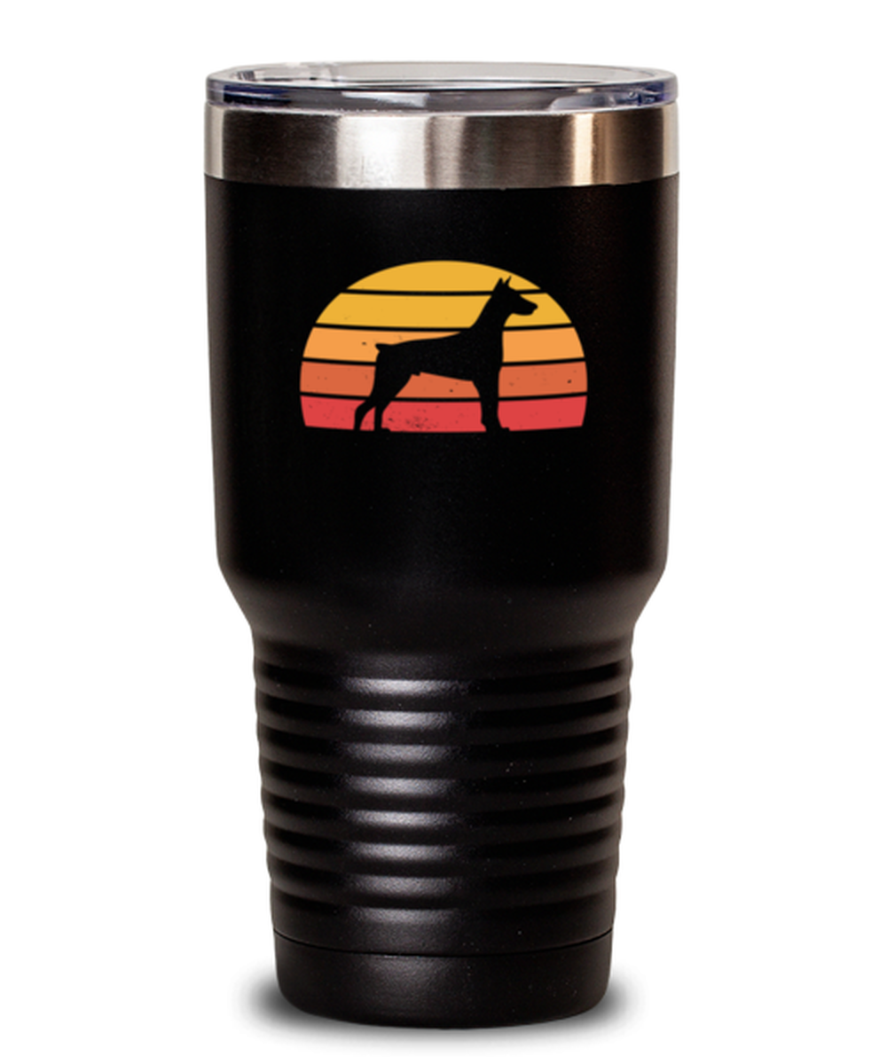 30 Oz Tumbler Stainless Steel Insulated  Funny Vintage Doberman Pinscher Dog Pet