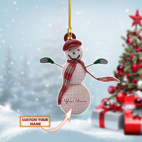 Golfer Snowman Custom Shaped Ornament Dt69-1197 Christmas Ornament