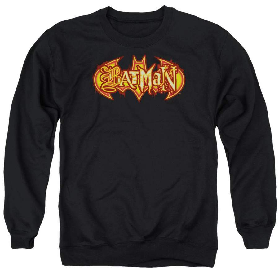 Batman – Fiery Shield Adult Crewneck Sweatshirt