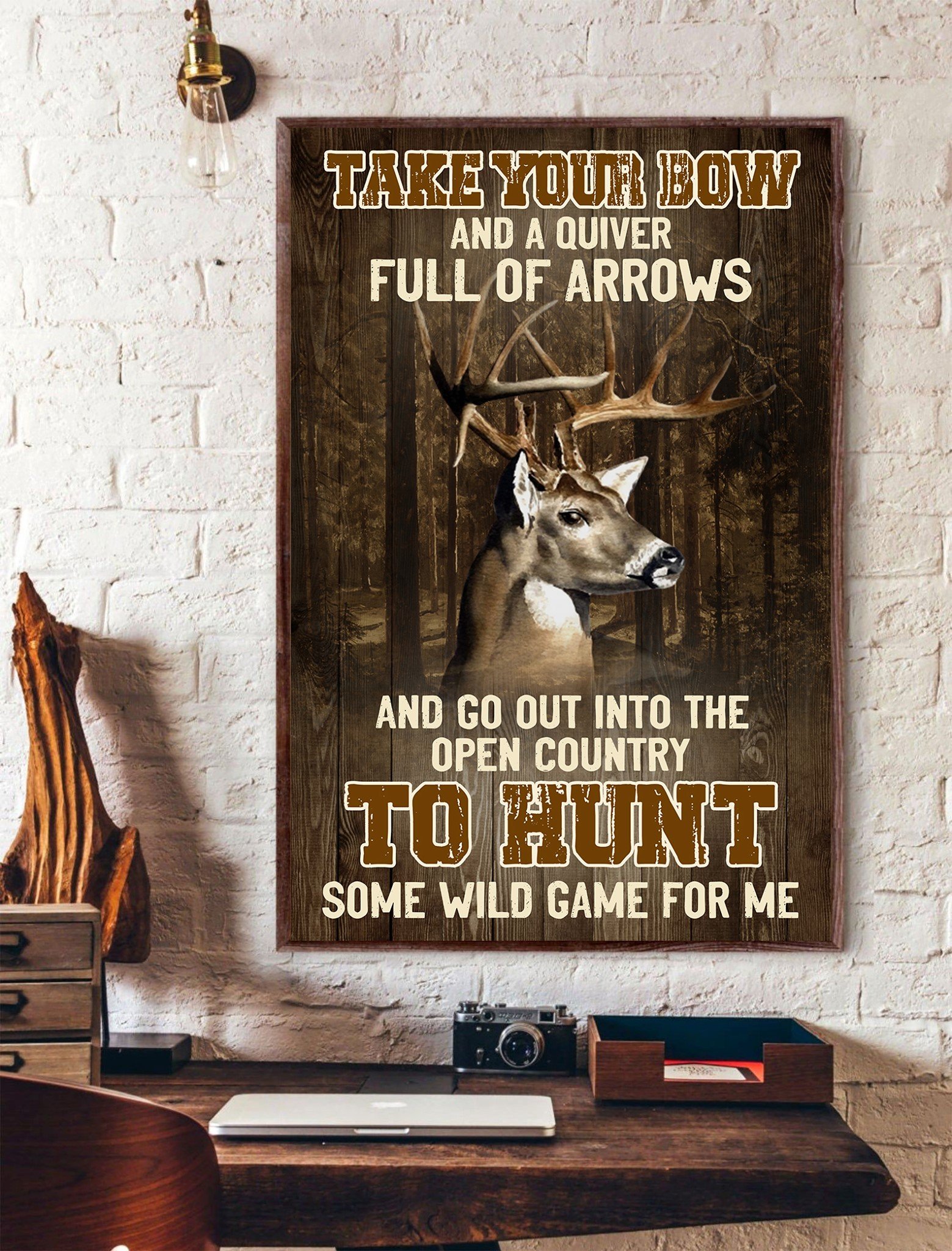 Take Your Bow Hunting Canvas Gift for Friend Birthday Gift Warm Home Decor Wall Art Visual Art