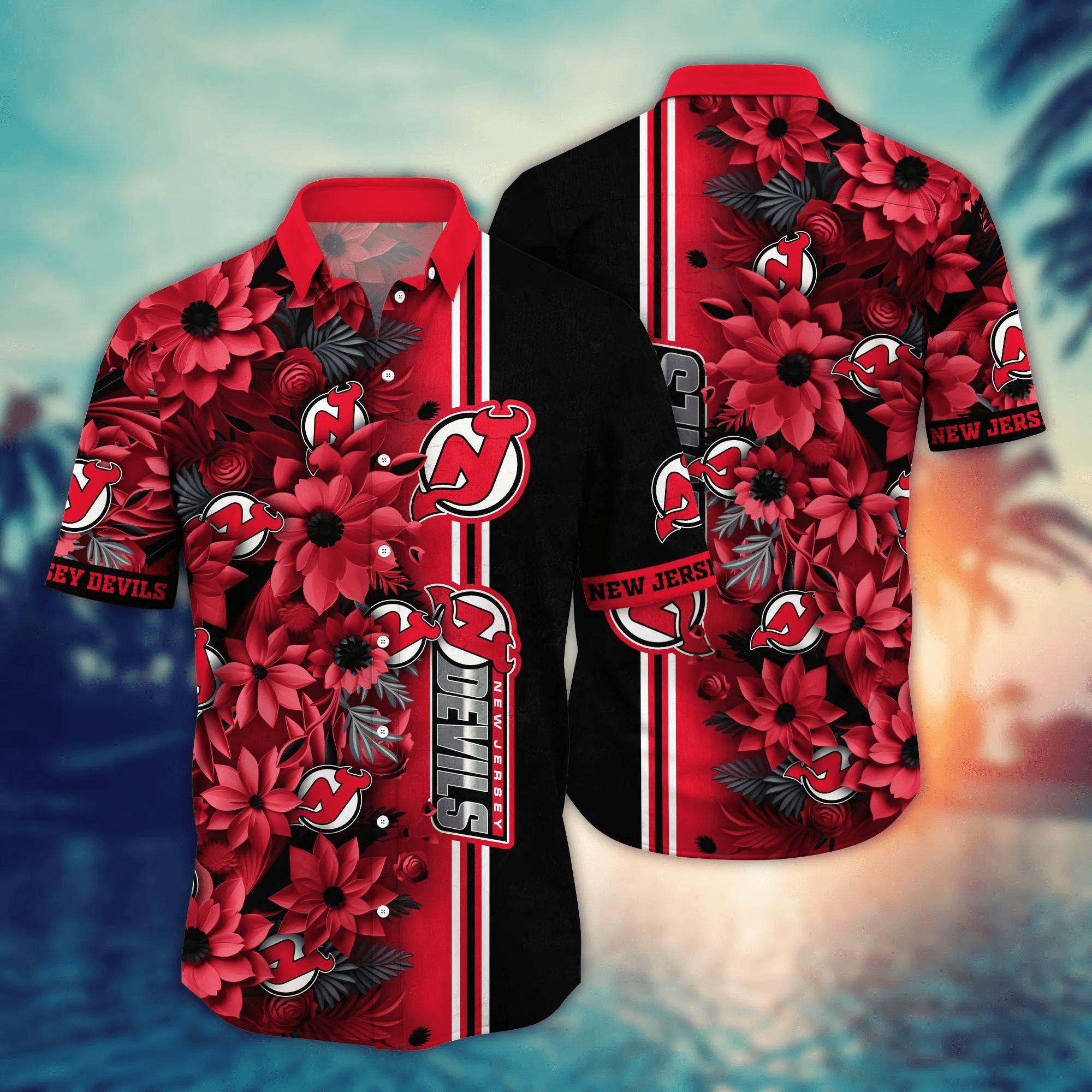 New Jersey Devils Nhl Hawaiian Shirt Custom Music Festivals Aloha Shirt