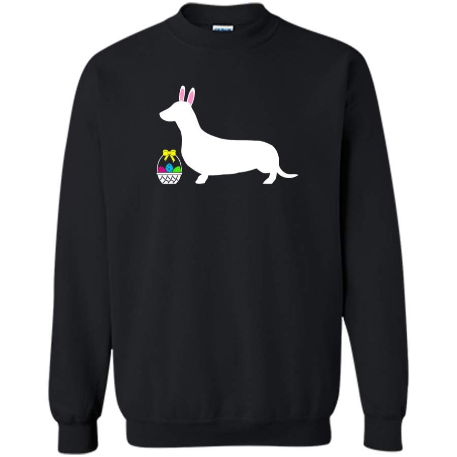 Dachshund Easter Bunny Dog Silhouette T-Shirt Printed Crewneck Pullover Sweatshirt 8 oz