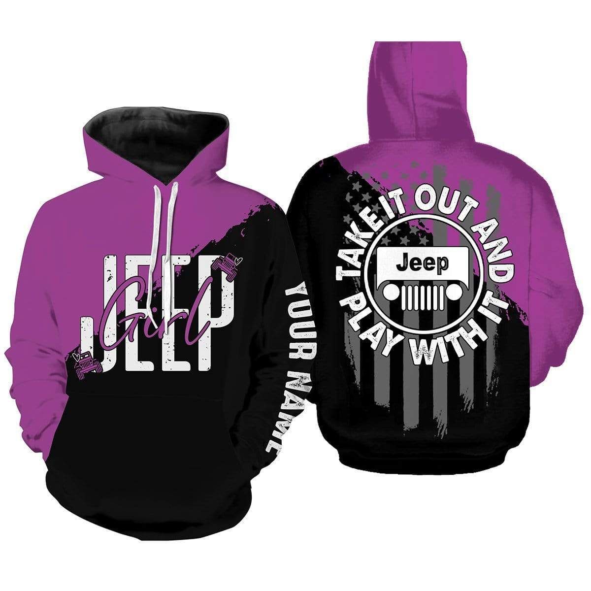 Jp Girl Take It Out And Play With It Pink And Black Hoodie 3D All Over Print