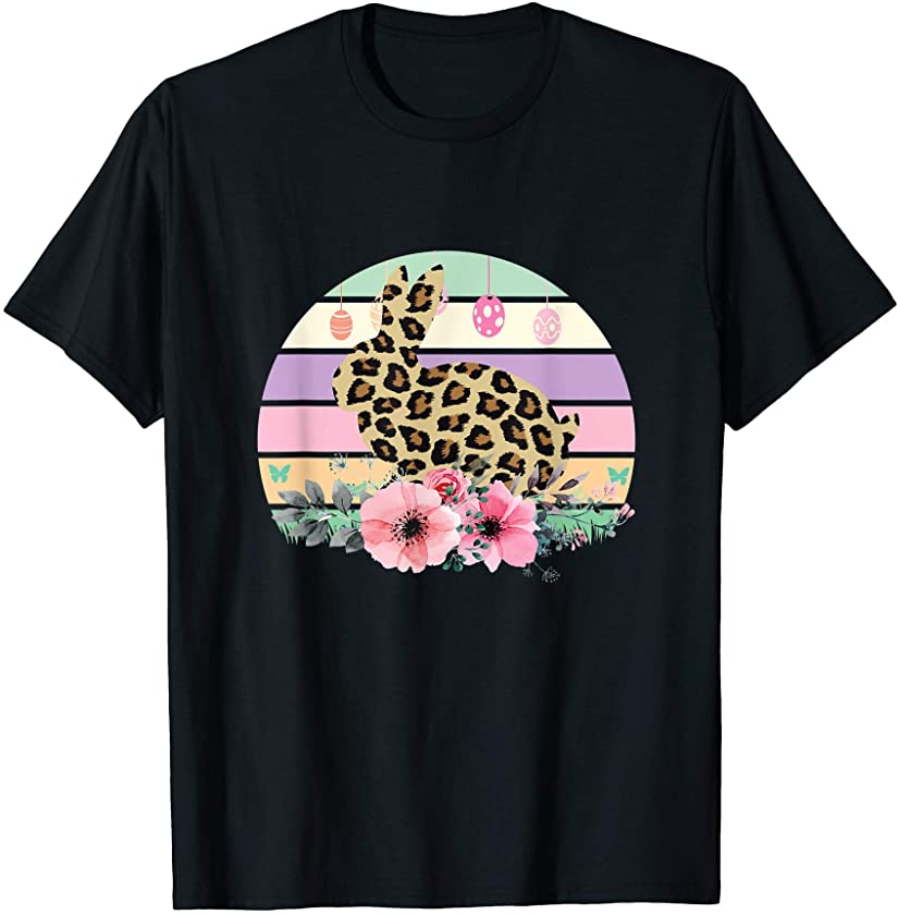 Easter Bunny Floral Plaid Leopard Patterns T-Shirt