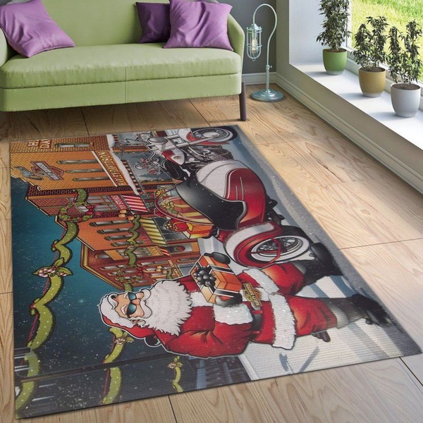 Harley Davidson Santa Claus Area Rug Living Room Rug Home Decor Floor Decor N98