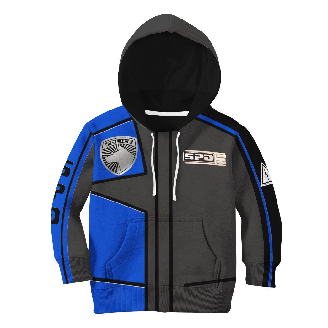 Gearhumans 3D Power Rangers Spd Blue Uniform Tshirt Hoodie Kids