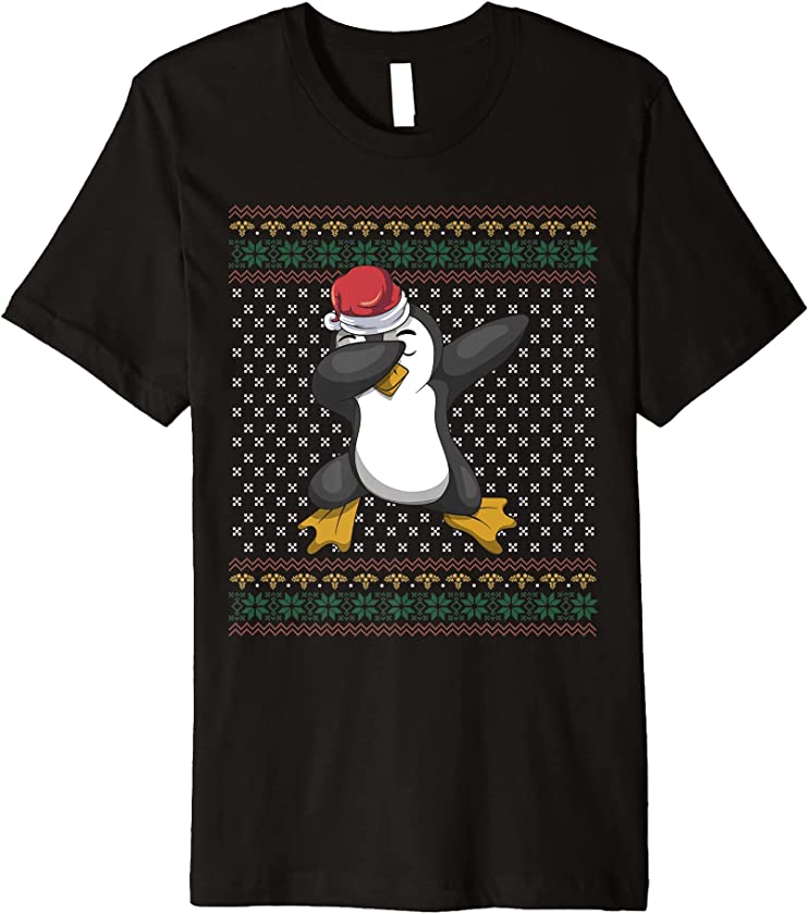 Dabbing Antarctica Animal Ugly Christmas Merry Xmas Penguin Premium T-Shirt