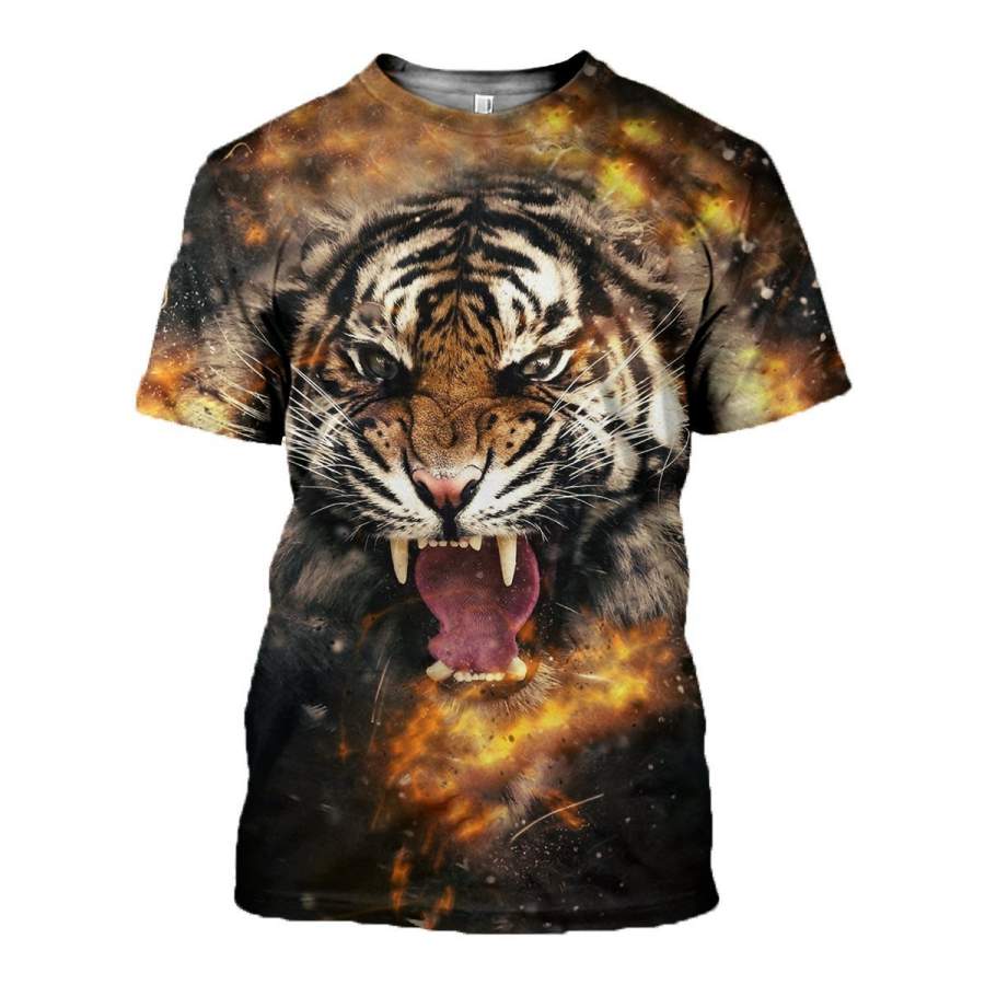 3D printed Angry Tiger T-shirt Hoodie ATL230302