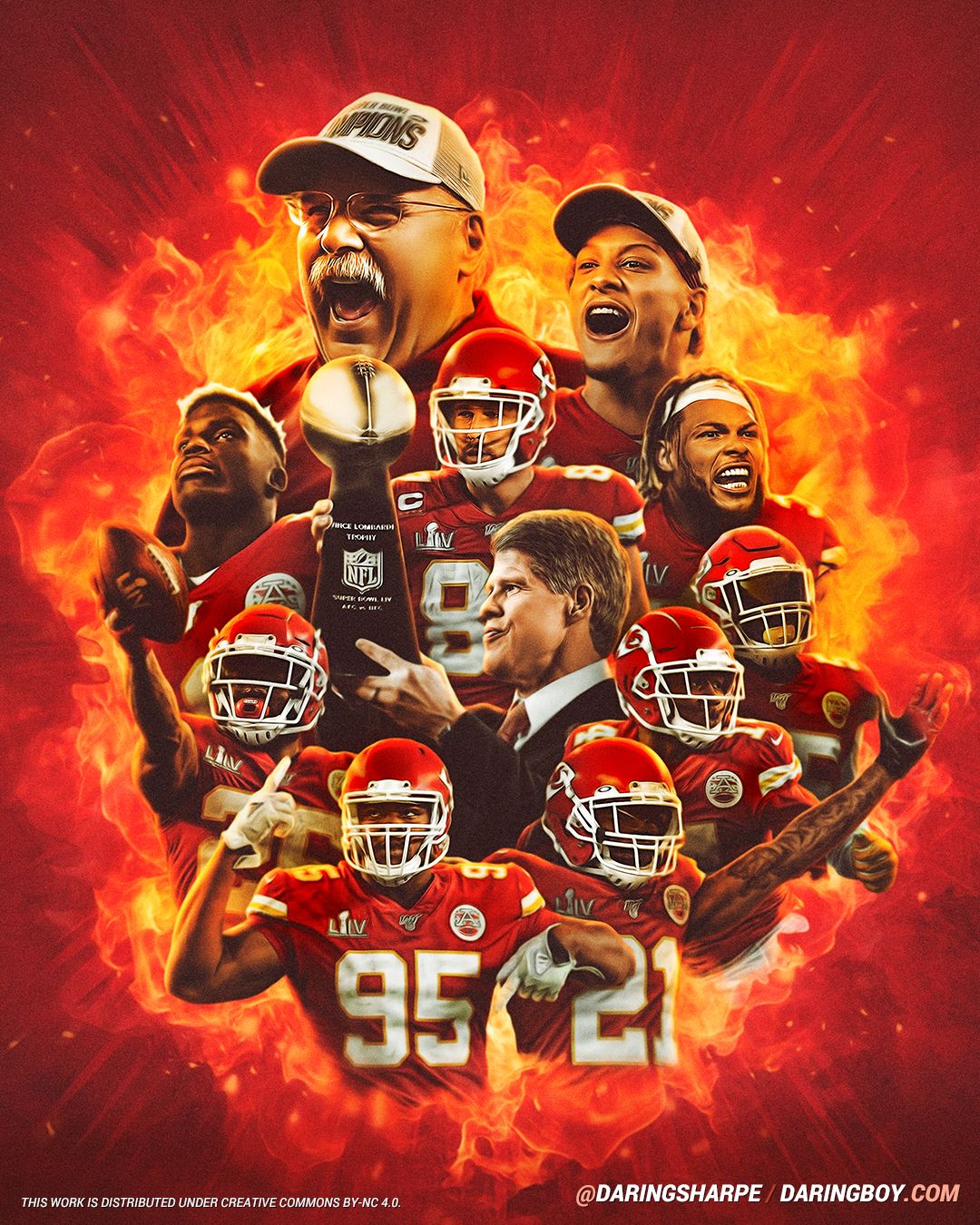 Kansas City Chiefs Andy Reid Clark Hunt Mahomes 15 Mathieu 32 Clark 55 Watkins 14 Breeland 21 Jones 95 Williams 26 Hill 10 Kelce 87 Poster For Fans poster canvas