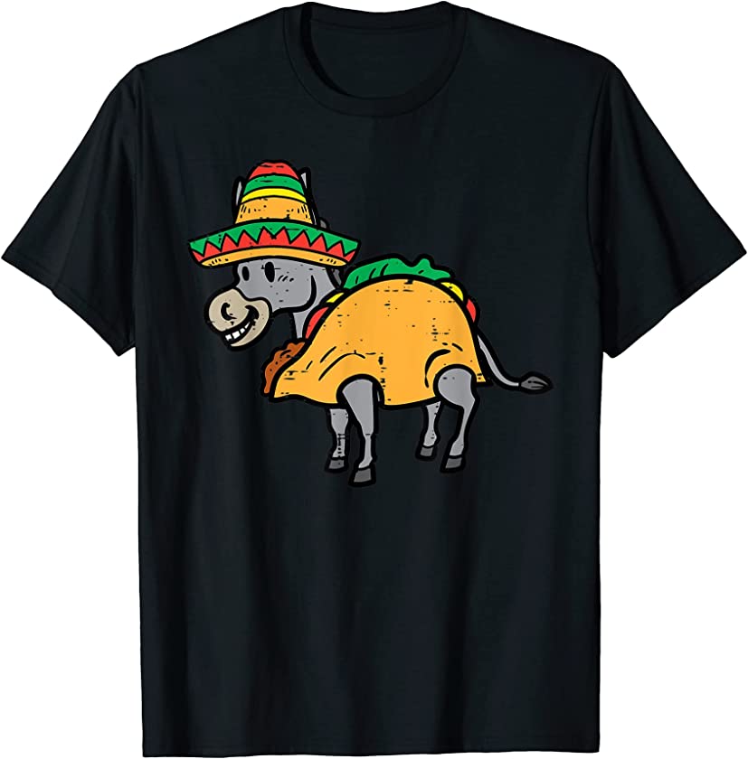 Taco Donkey Animal Funny Cinco De Mayo Mexican Fiesta Party T-Shirt