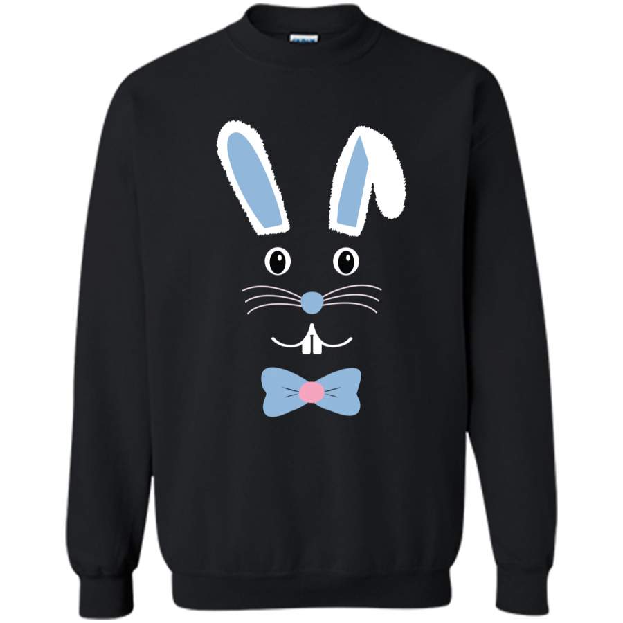 Cute Easter Bunny with Bowtie T-Shirt Printed Crewneck Pullover Sweatshirt 8 oz