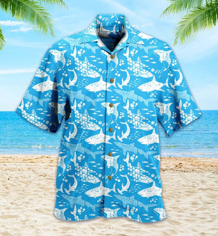 Shark Blue Hawaii Shirt Ha72217