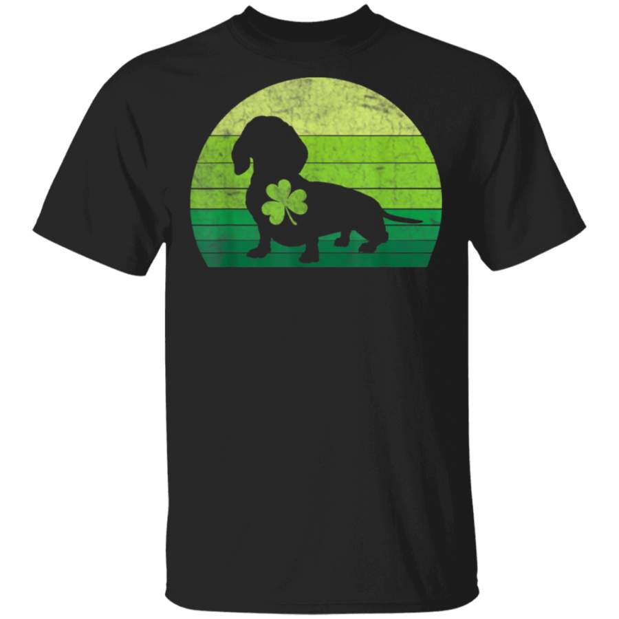 Vintage Dachshund St Patricks Day Dog Lover Shamrock Gift TShirt