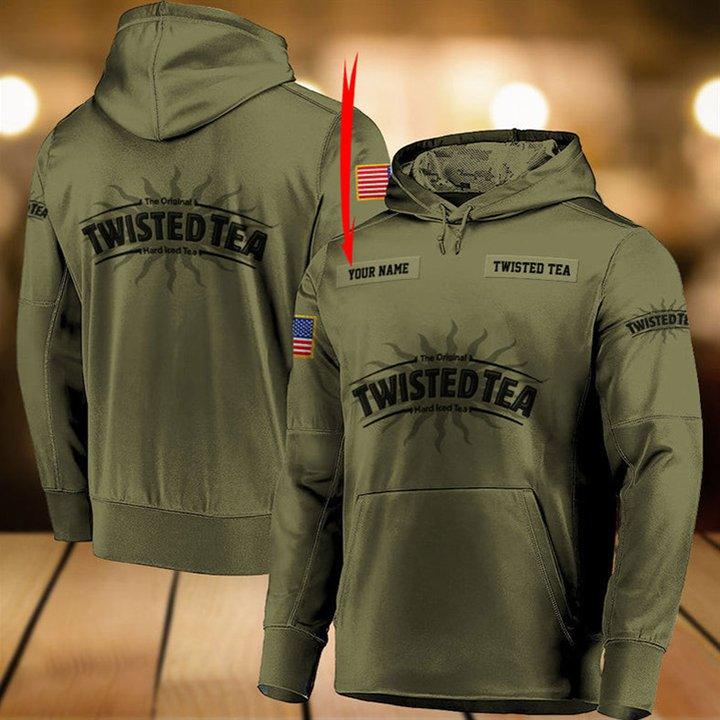 Personalized Military Green Twisted Tea Hoodie & Zip Hoodie