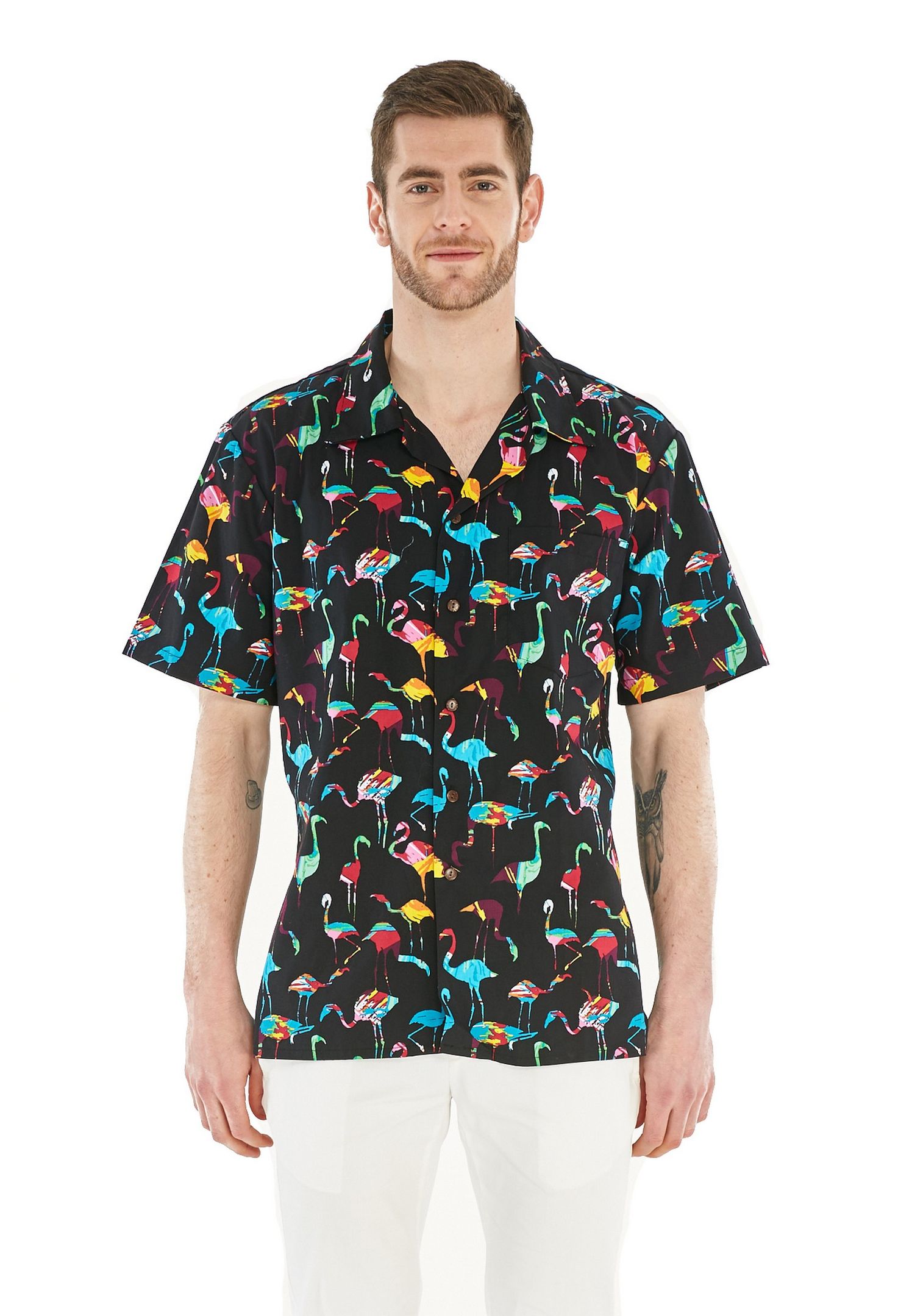 Flamingo Black Awesome Design Hawaii Shirt Ha98697