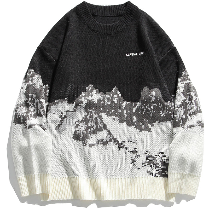 Casual Knit Sweater Snow Mountain