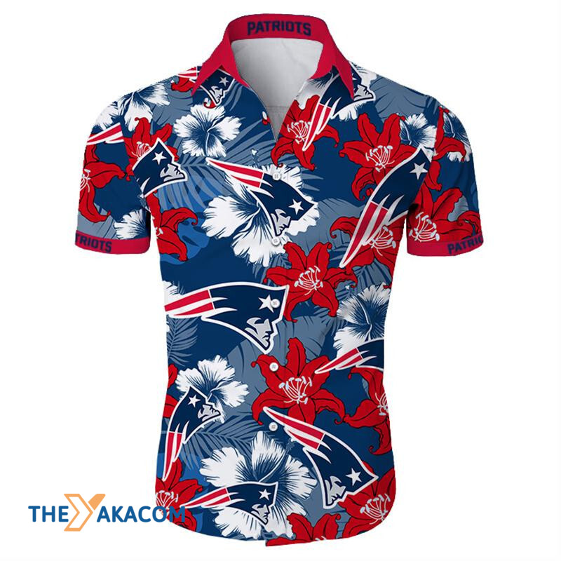 New England Patriots Nfl Team Gift For Fan Tropical Flower Short Sleeve Hawaii Shirt Ha43629