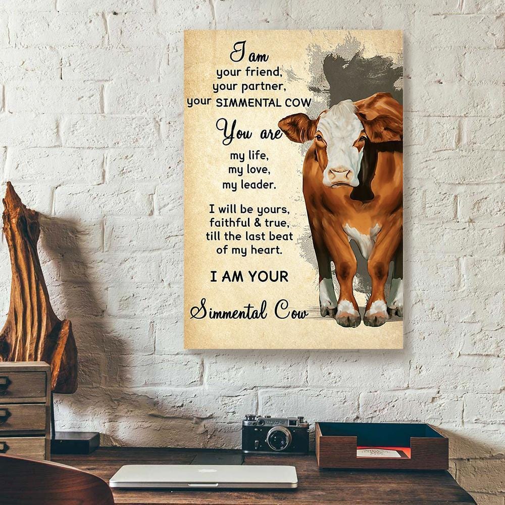 Canvas Prints I Am Your Friend Your Partner Your Simmental Cow Vertical Canvas Wall Art Pretty Home Decor Canvas