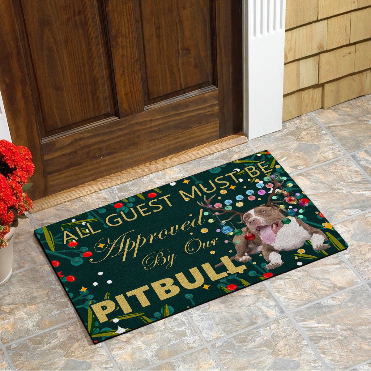 U Pitbull Christmas 3D All Over Printing Doormat