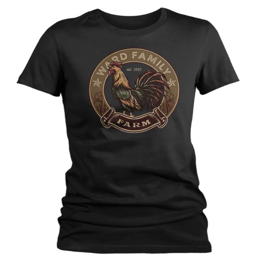 Women’s Personalized Farm T Shirt Rooster Shirt Vintage Farmer Shirt Farming Shirt Custom Farm Tees Farmer Gift Idea