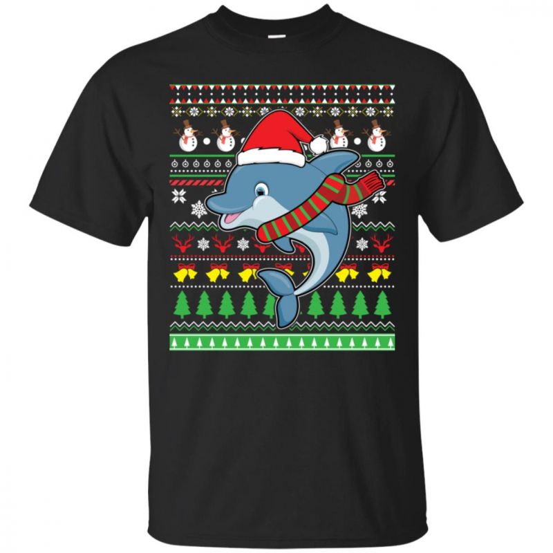 Ugly Sweater Dolphin Santa Claus Lovely Merry Xmas Unisex T-shirt